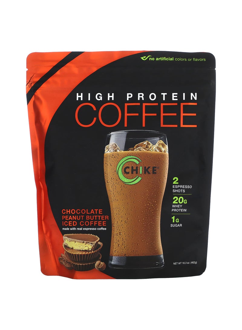 قهوة مثلجة عالية البروتين، شوكولاتة زبدة الفول السوداني، 16.3 oz (462 g)